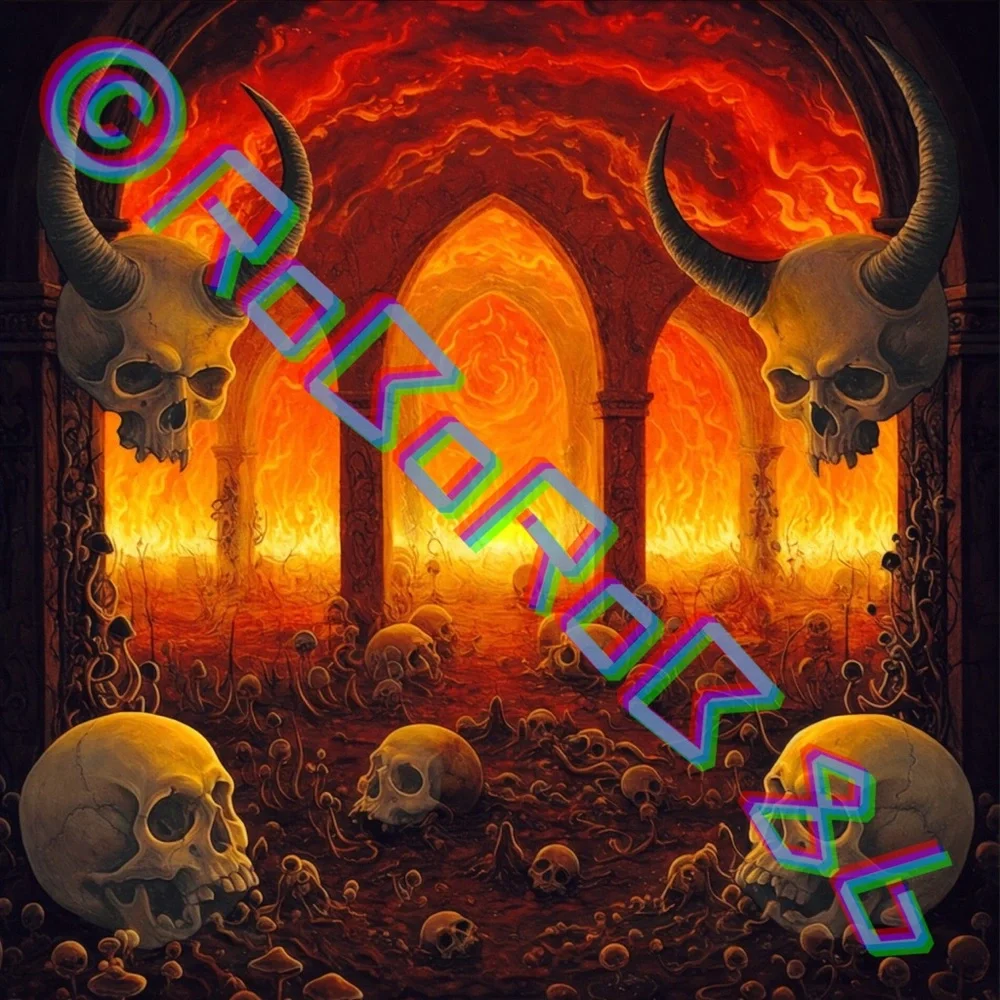 Vintage Y2K Skull Flames 3D Resin Chrome Metal Cigarette Case Card Holder 4x3